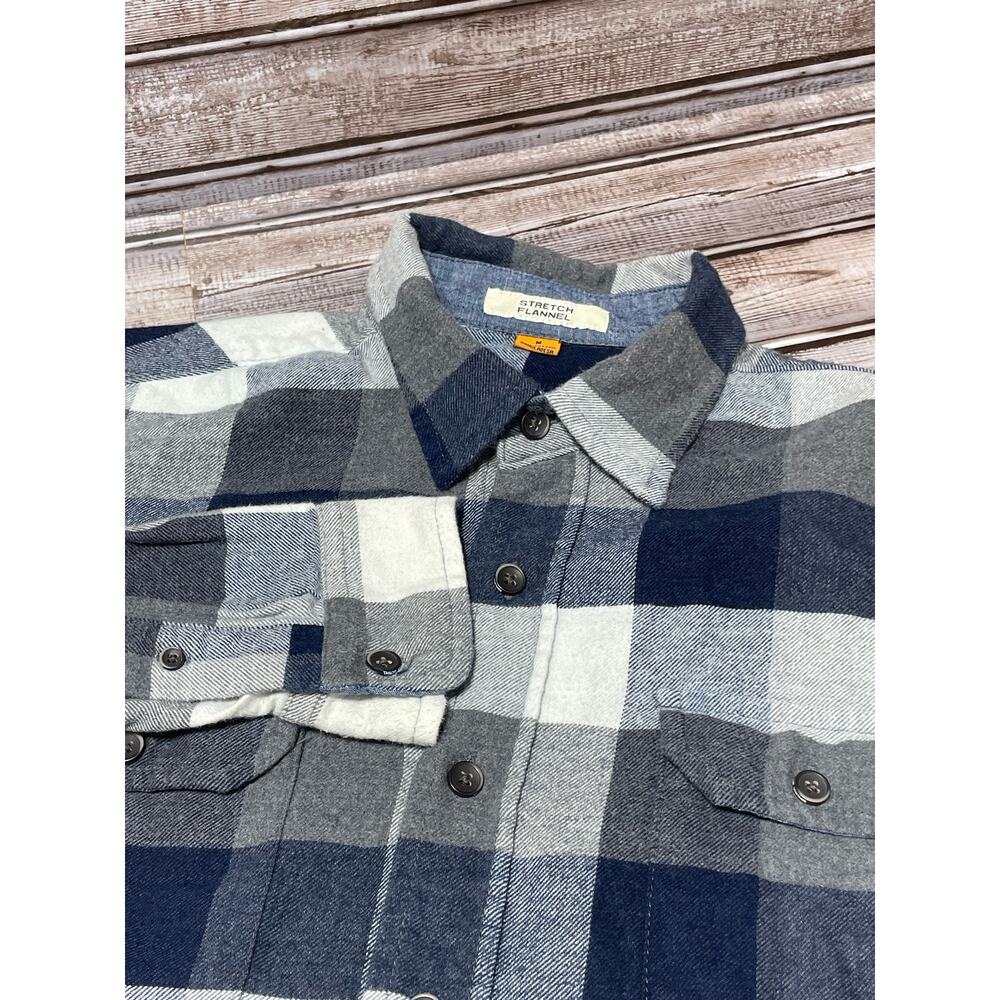 Tailor Vintage Men's Flannel Stretch Blue Gray Size Medium